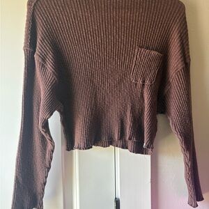 Cozy Brown Ribbed Sweater